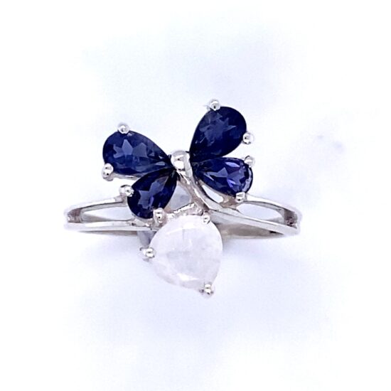 Iolite Moonstone Butterfly in Love Ring custom-made wholesale accessories for your boutique or store new age